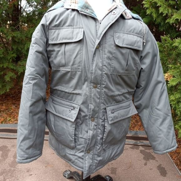 Pointer by Grais thick coat plaid lining hood mock collar cuff drawstring pocket - Picture 1 of 16